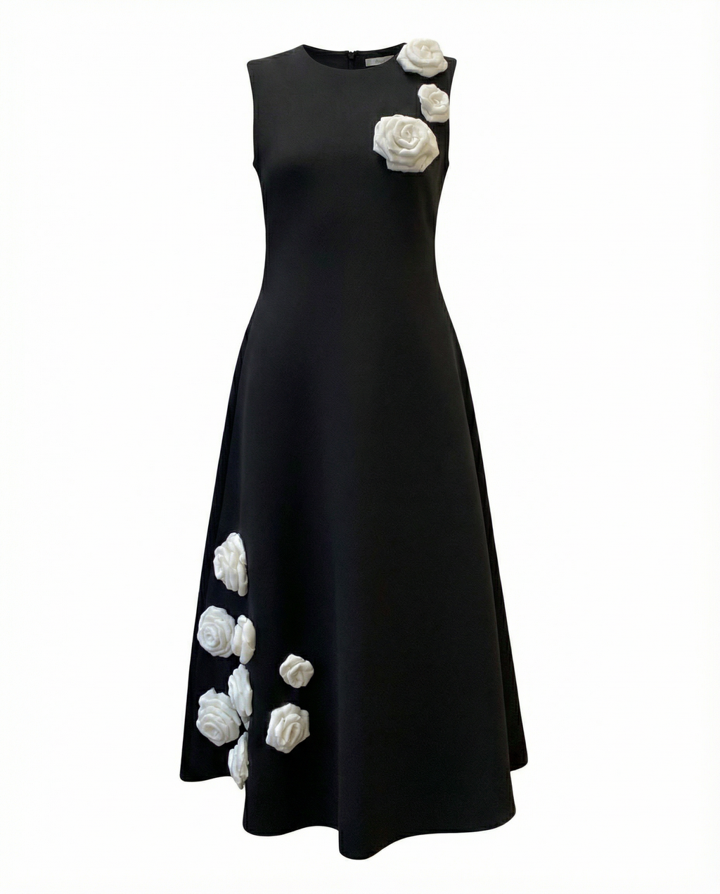 Dreamscape Dress — hand-embroidered rose motif detail — House of NSJ