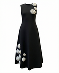 Dreamscape Dress — hand-embroidered rose motif detail — House of NSJ