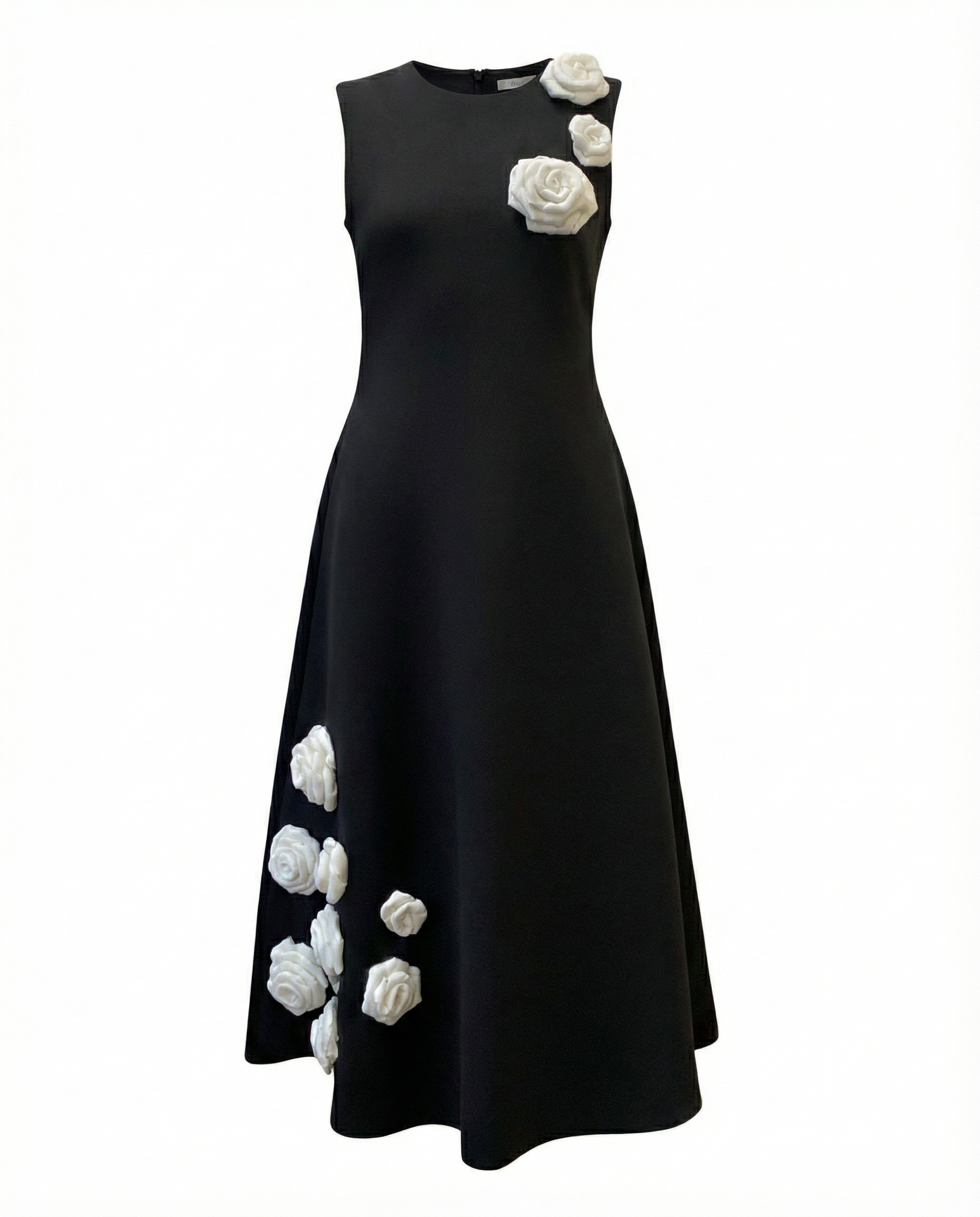 Dreamscape Dress — hand-embroidered rose motif detail — House of NSJ