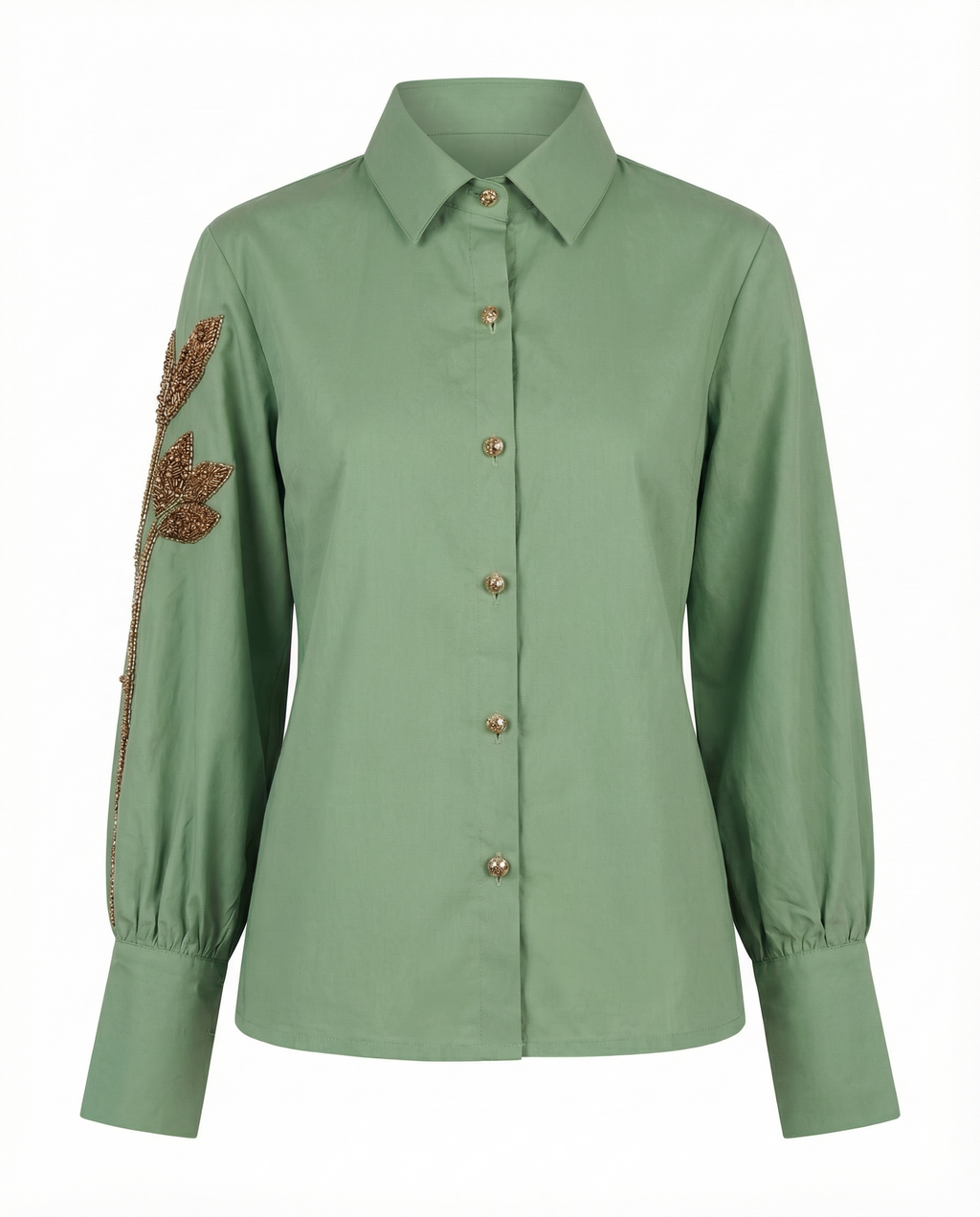 Soft Petal Shirt — structured cotton shirt with artisanal detail — House of NSJ