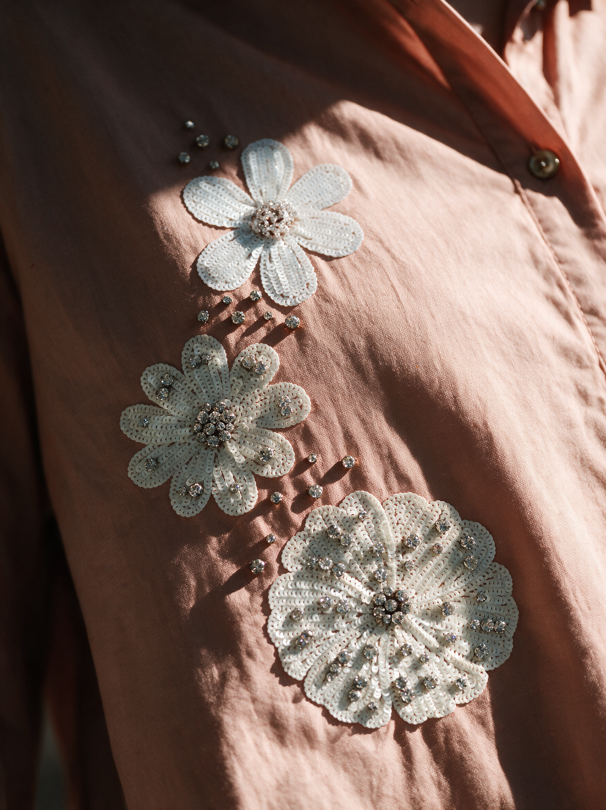 Blush Bloom Shirt Nude full look — House of NSJ