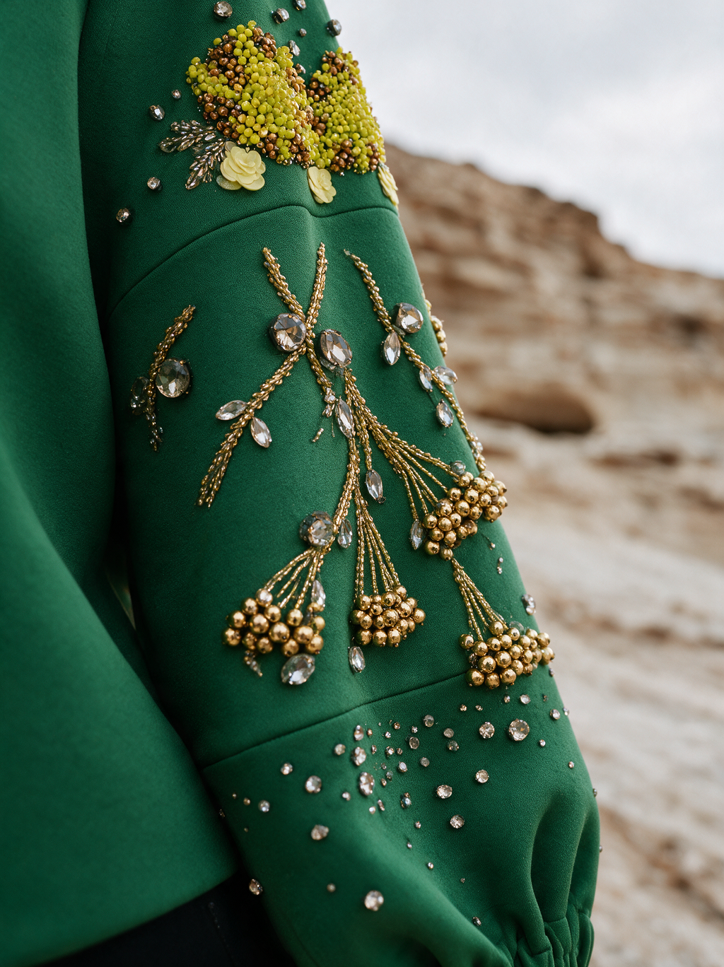 Dainty Bloom Top green styled view — House of NSJ