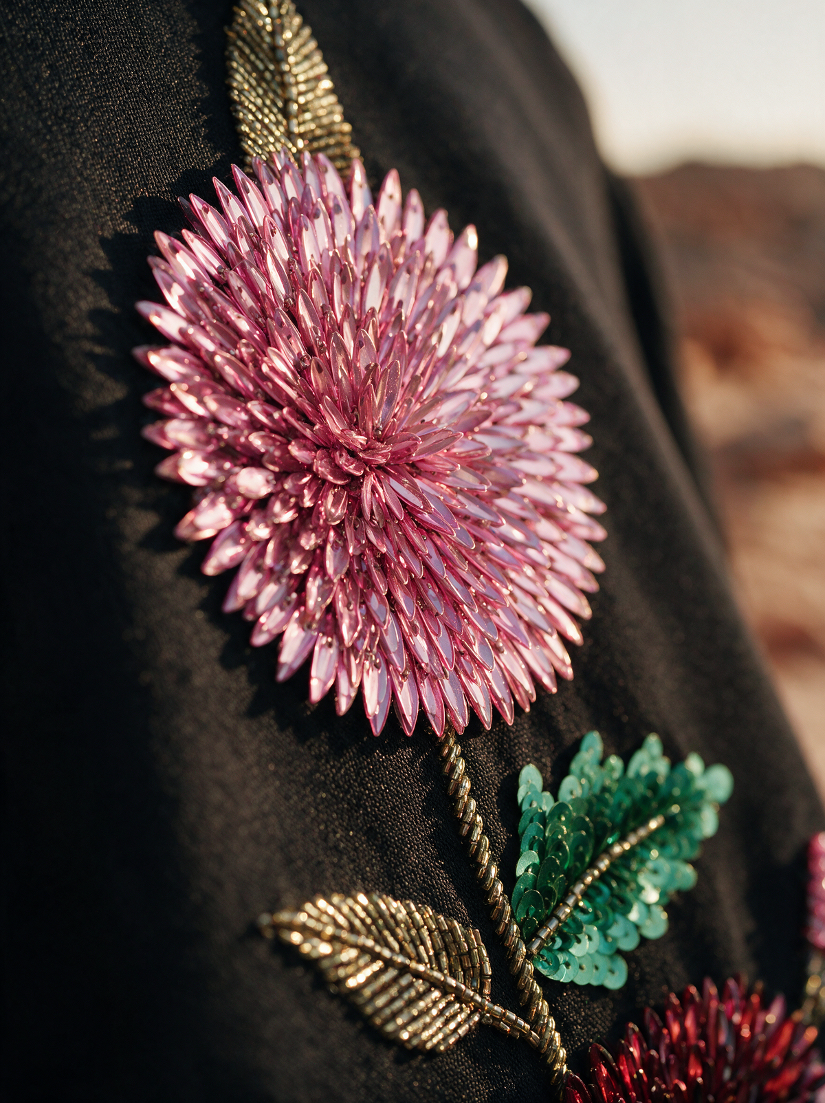 Eden Top black embroidery close-up — House of NSJ