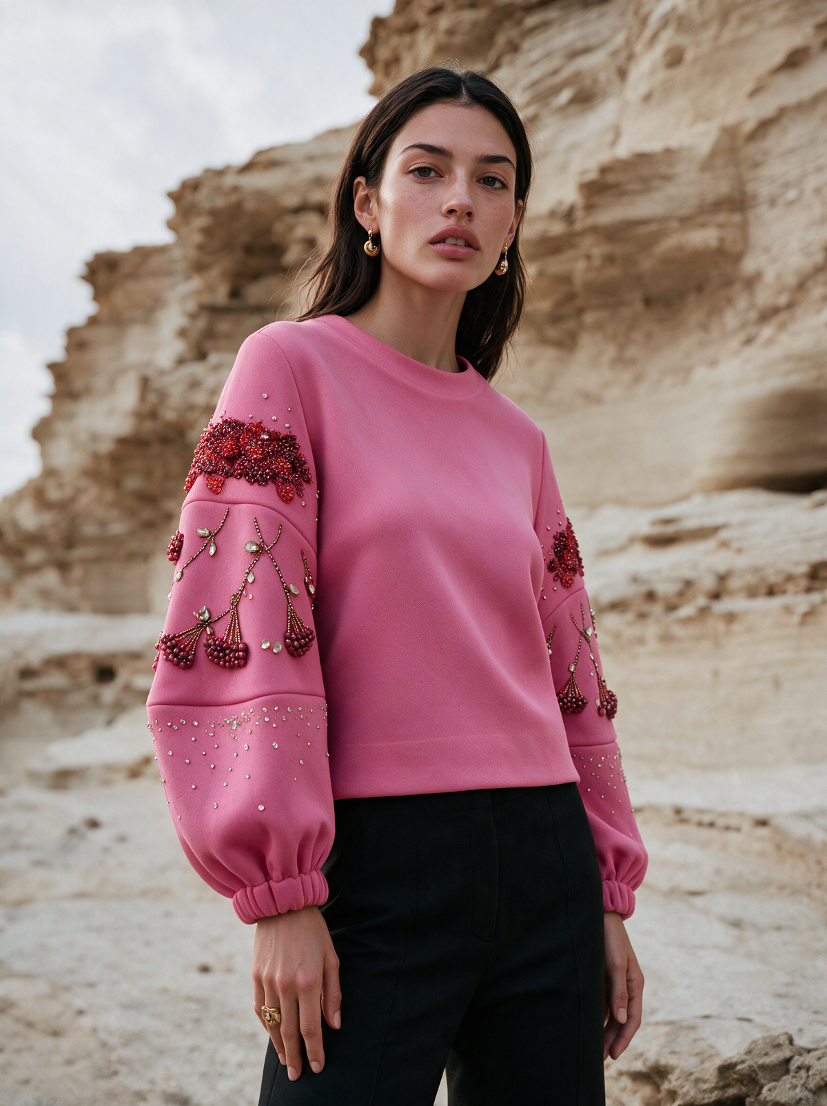Dainty Bloom Top pink styled view — House of NSJ
