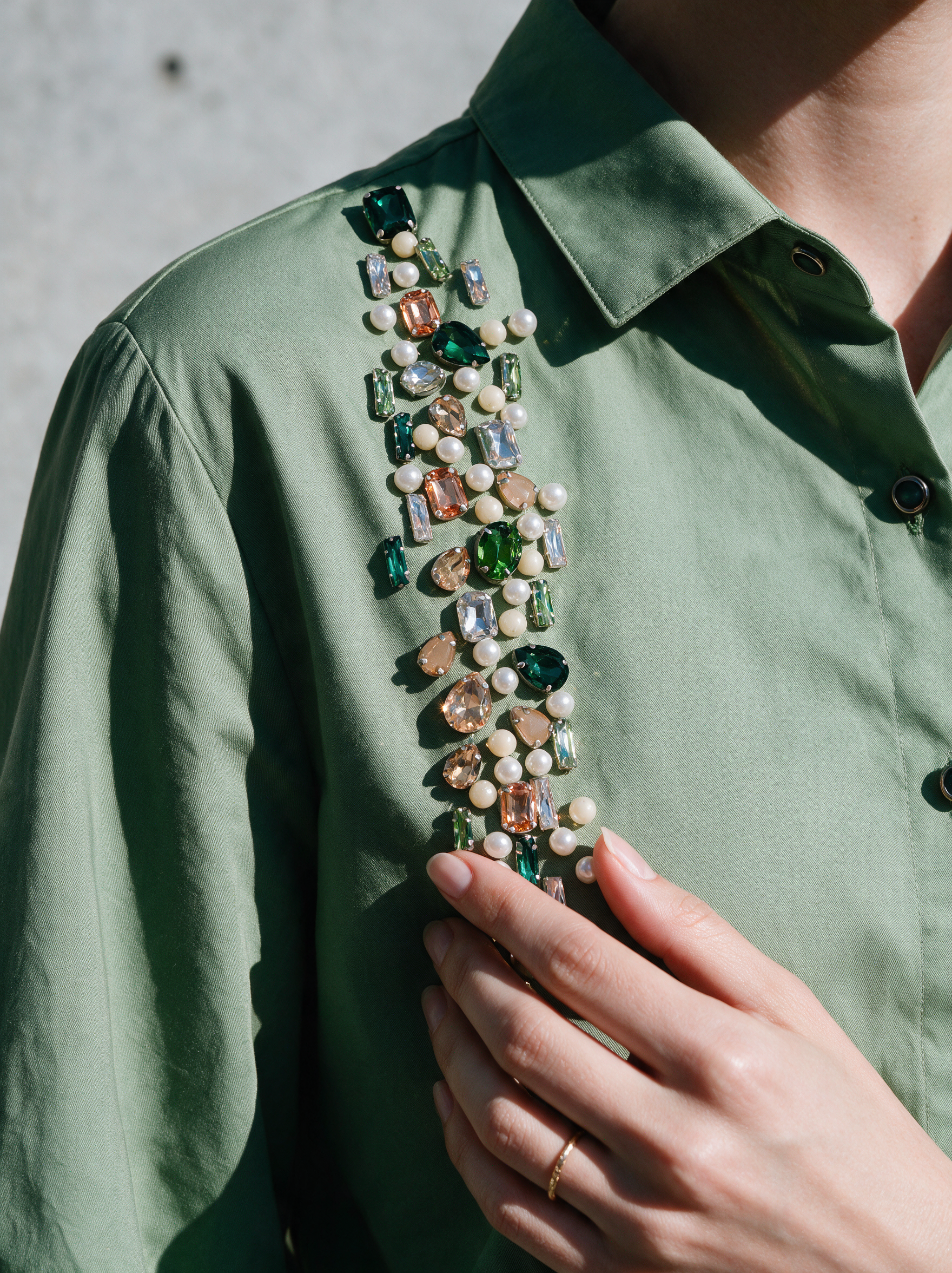 Aura Shirt Green — Full Look — House of NSJ