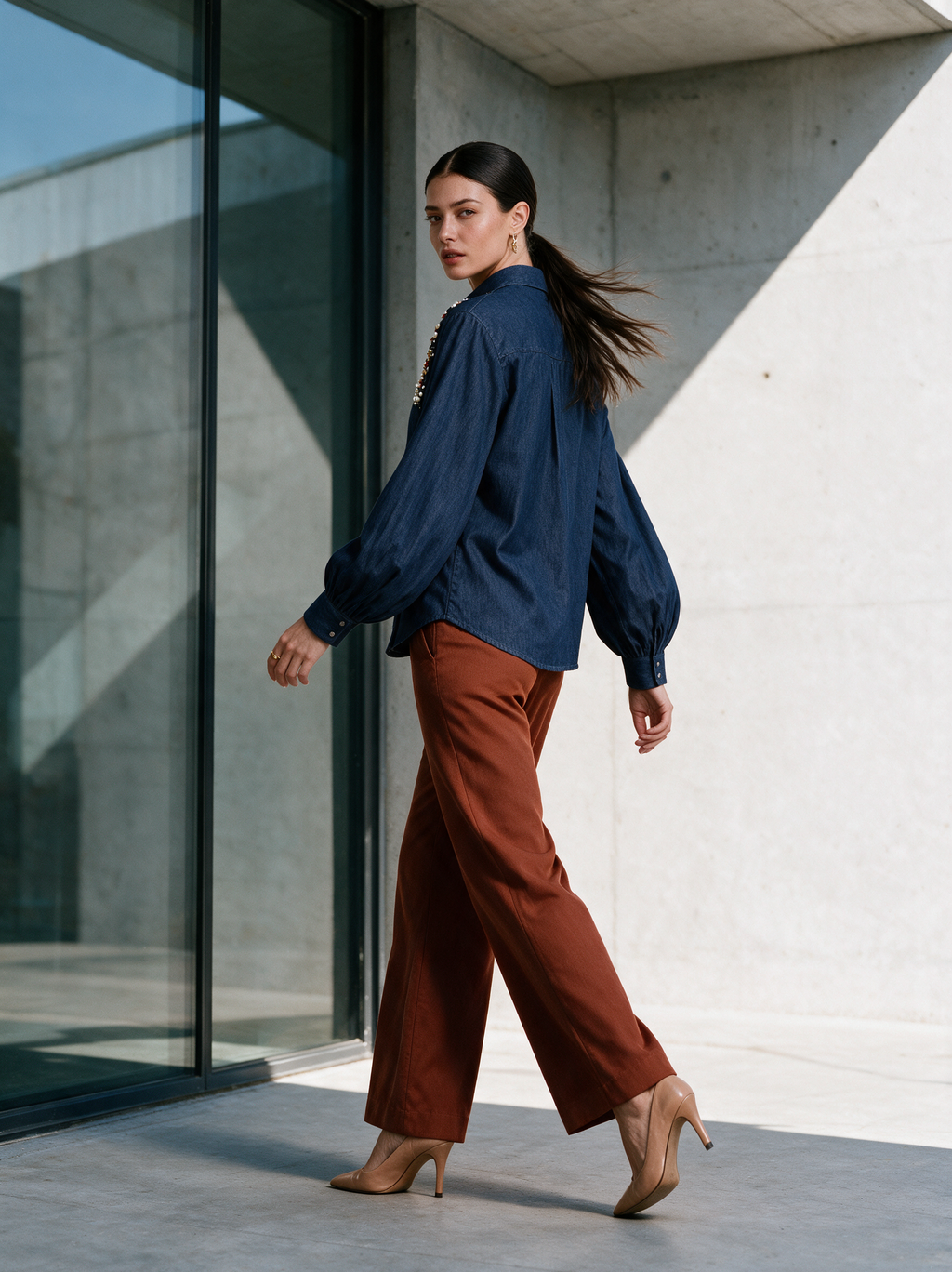 Aura Shirt Blue — Side View — House of NSJ