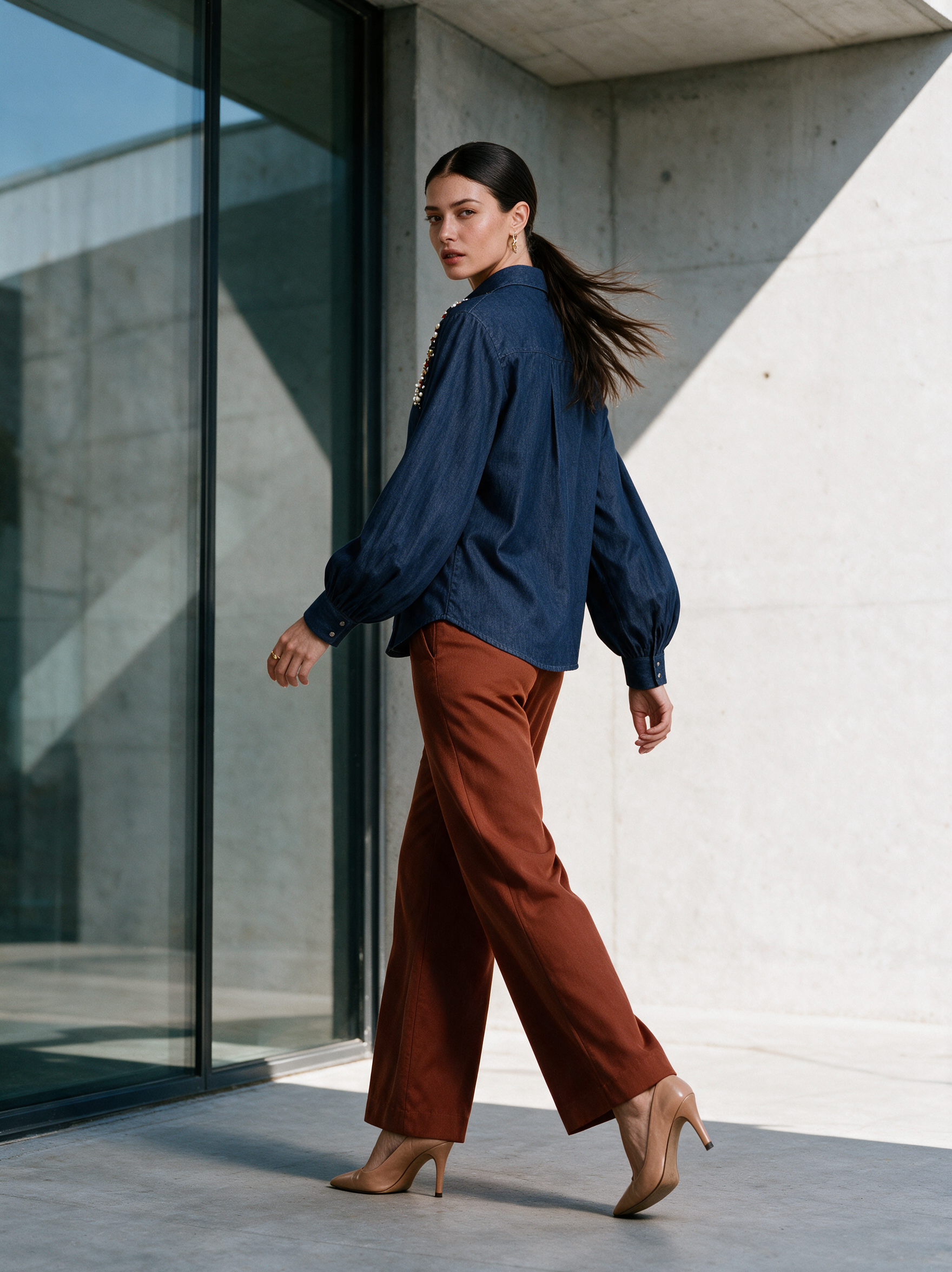 Aura Shirt Blue — Side View — House of NSJ
