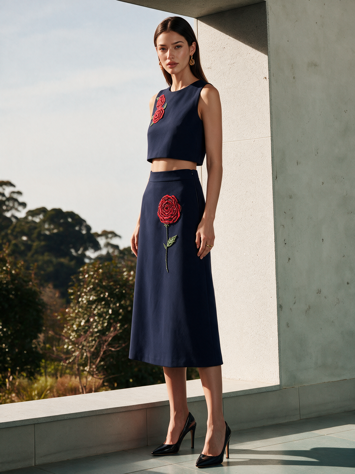 House of NSJ Fia Top and Skirt styled view
