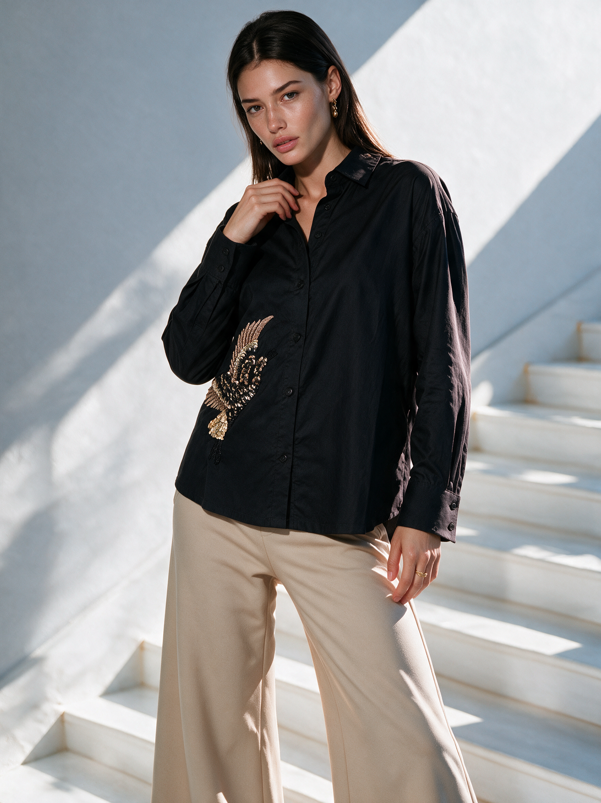 Fly High Shirt black styled view — House of NSJ