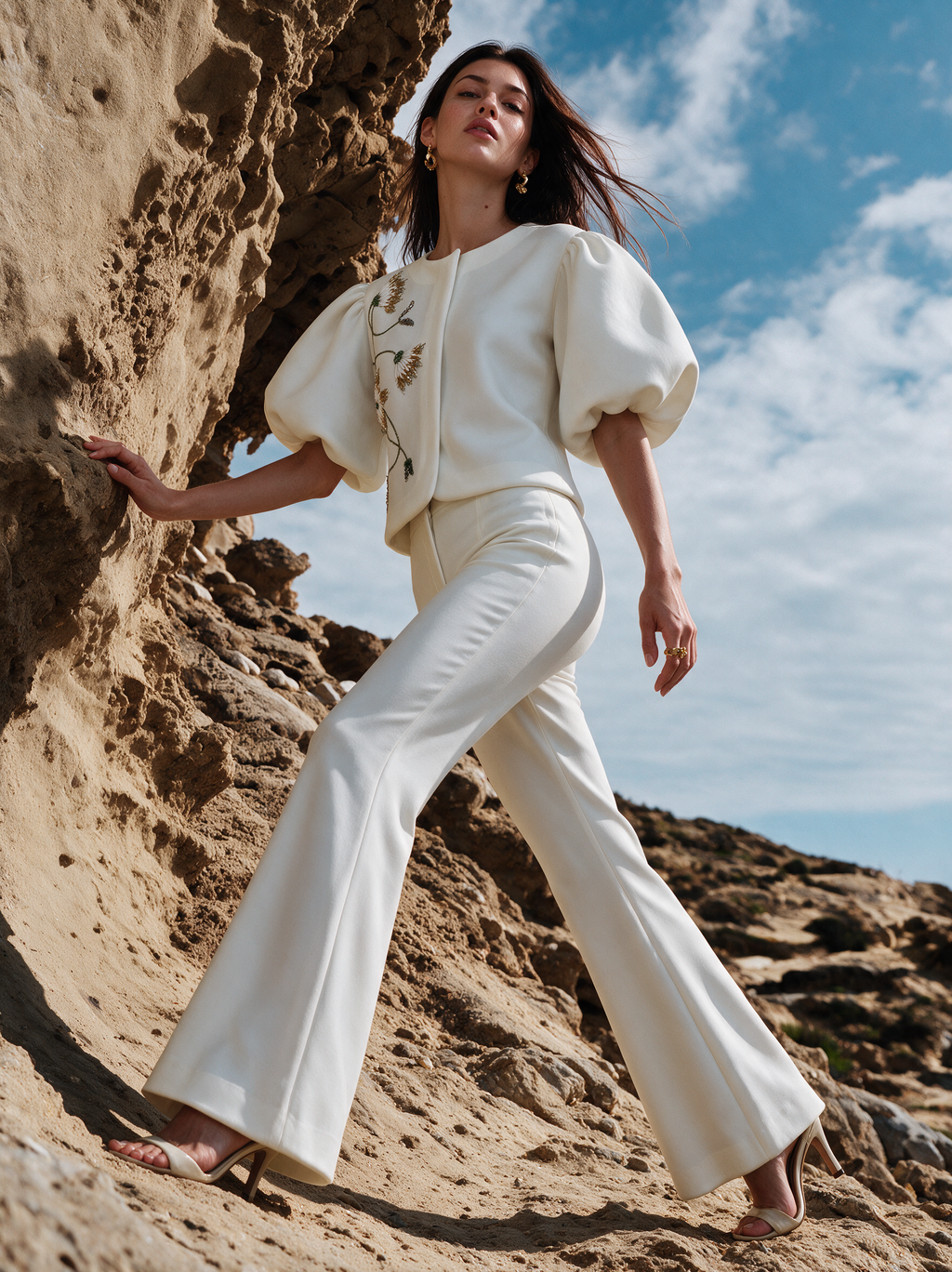 House of NSJ Signature Top white styled view